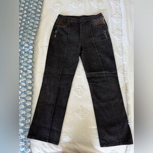 Vintage 90s Clio Black Embroidered Denim Jeans
